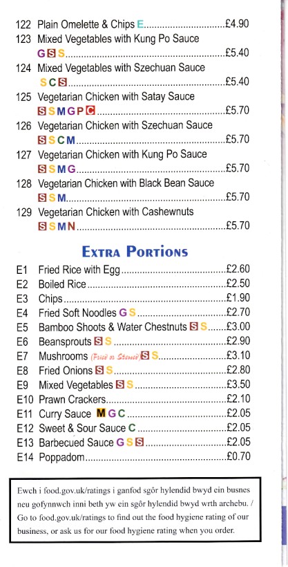 Menu of Kwong Ming, Chinese takeaway in Caerphilly